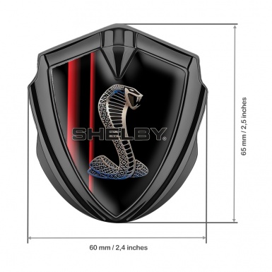 Ford Shelby Trunk Emblem Badge Graphite Black Red Elements Cobra Logo