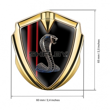 Ford Shelby Trunk Emblem Badge Gold Black Red Elements Cobra Logo