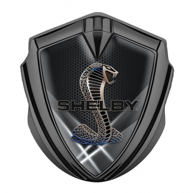 Ford Shelby Metal Emblem Self Adhesive Graphite Hex Light Beams Edition