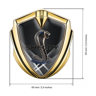 Ford Shelby Metal Emblem Self Adhesive Gold Hex Light Beams Edition
