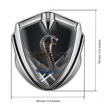 Ford Shelby Metal Emblem Self Adhesive Silver Hex Light Beams Edition