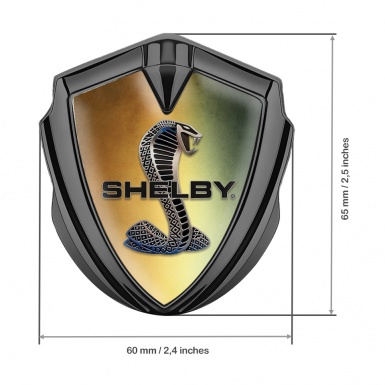 Ford Shelby Bodyside Domed Emblem Graphite Rusty Gradient Cobra Motif