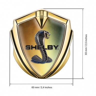 Ford Shelby Bodyside Domed Emblem Gold Rusty Gradient Cobra Motif