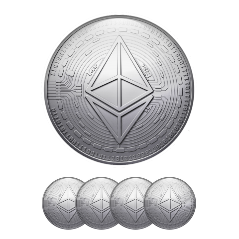Ethereum ETH Silicone 3D Stickers Metal Coin
