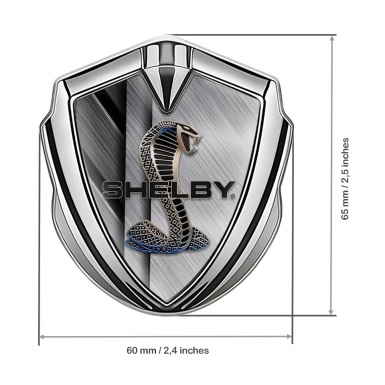 Ford Shelby Bodyside Badge Self Adhesive Silver Metal Alloy Cobra Logo