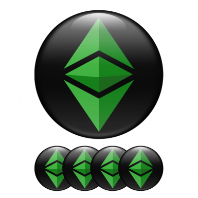 Ethereum ETH Classic Crypto Currencies Stickers Silicone Black