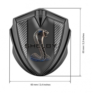 Ford Shelby Bodyside Domed Emblem Graphite Light Carbon Base Cobra Logo