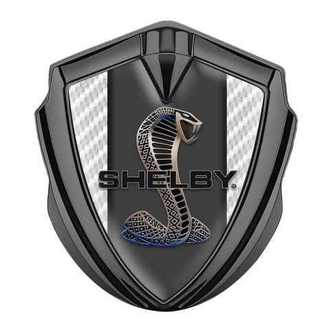 Ford Shelby Tuning Emblem Self Adhesive Graphite White Carbon Cobra Power