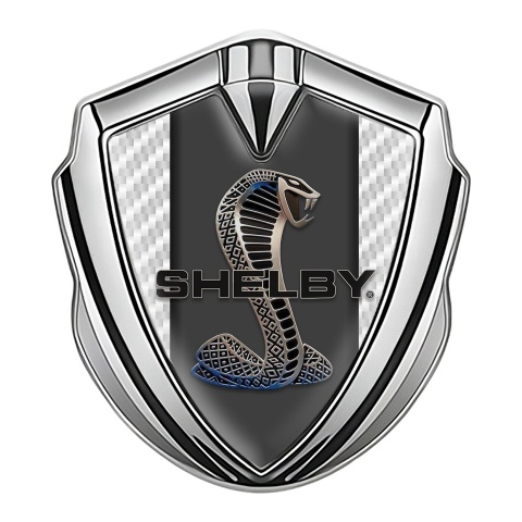 Ford Shelby Tuning Emblem Self Adhesive Silver White Carbon Cobra Power