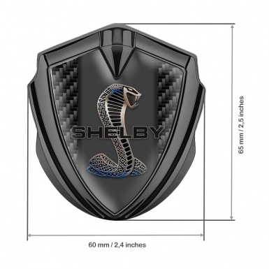 Ford Shelby Fender Emblem Badge Graphite Black Carbon Cobra Power