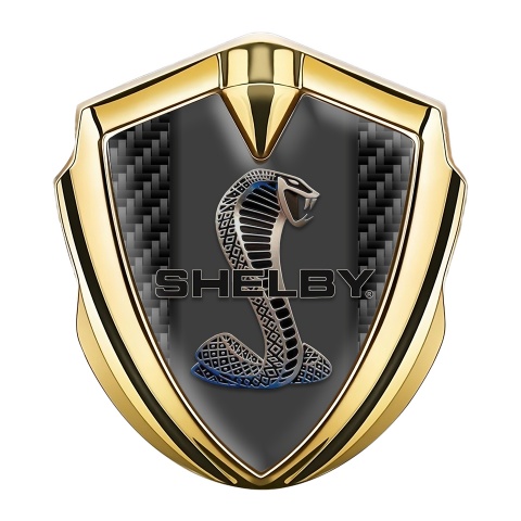 Ford Shelby Fender Emblem Badge Gold Black Carbon Cobra Power