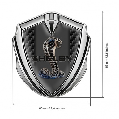 Ford Shelby Fender Emblem Badge Silver Black Carbon Cobra Power
