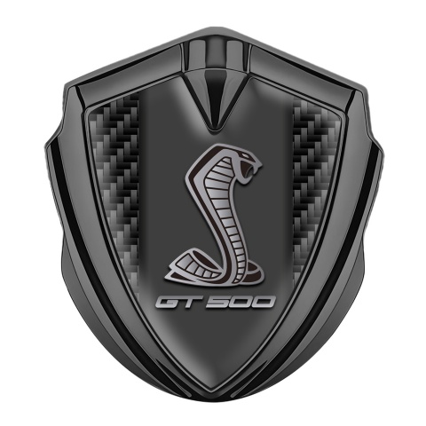 Ford Shelby Fender Metal Domed Emblem Graphite Black Carbon GT 500 Logo