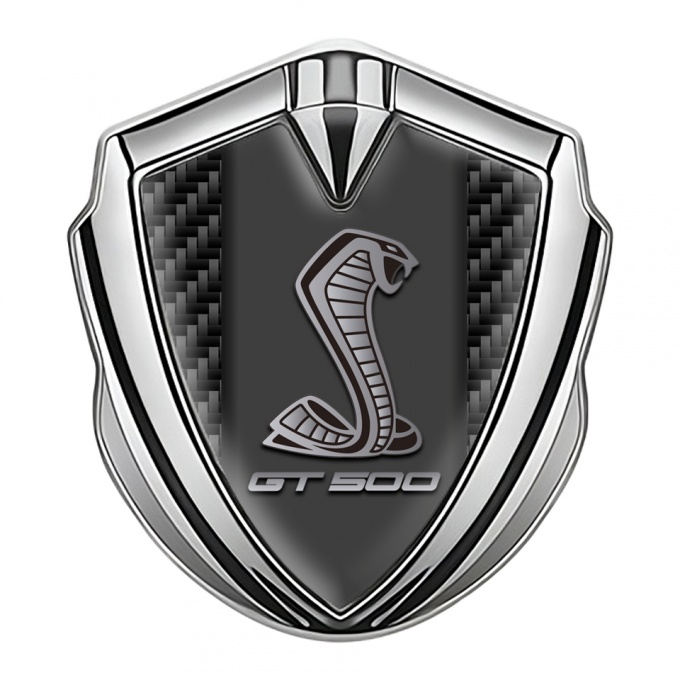 Ford Shelby Fender Metal Domed Emblem Silver Black Carbon GT 500 Logo