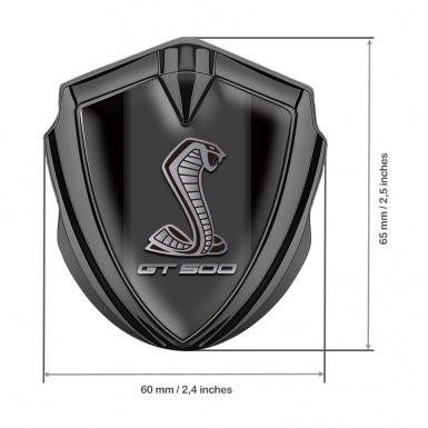 Ford Shelby Self Adhesive Bodyside Emblem Graphite Black Base GT 500