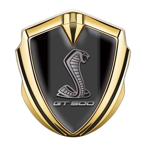 Ford Shelby Self Adhesive Bodyside Emblem Gold Black Base GT 500