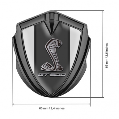 Ford Shelby 3D Car Metal Domed Emblem Graphite Grey Pilon  GT 500 Motif