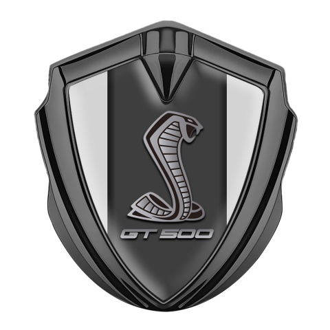 Ford Shelby 3D Car Metal Domed Emblem Graphite Grey Pilon  GT 500 Motif