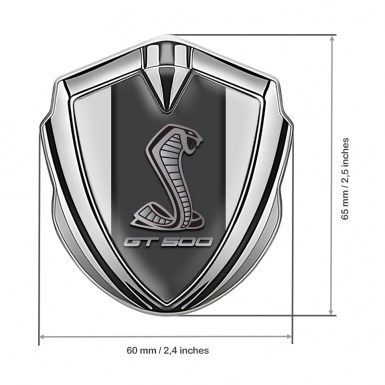 Ford Shelby 3D Car Metal Domed Emblem Silver Grey Pilon  GT 500 Motif
