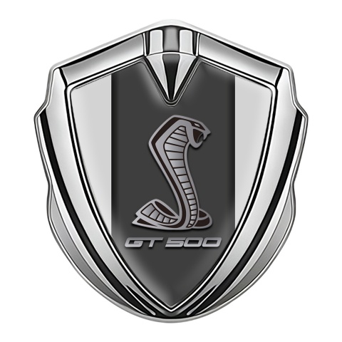 Ford Shelby 3D Car Metal Domed Emblem Silver Grey Pilon  GT 500 Motif