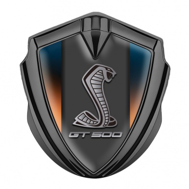 Ford Shelby Bodyside Domed Emblem Graphite Color Background GT 500 Motif
