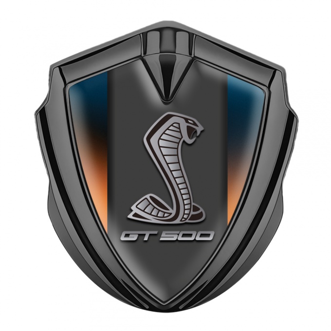 Ford Shelby Bodyside Domed Emblem Graphite Color Background GT 500 Motif