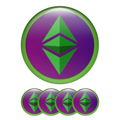 Ethereum ETH Classic Crypto 3D Stickers Silicone Purple
