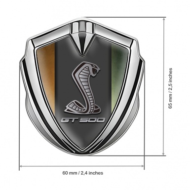 Ford Shelby Fender Emblem Badge Silver Rusty Background GT 500 Logo