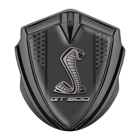 Ford Shelby Fender Metal Domed Emblem Graphite Dark Mesh GT 500 Motif