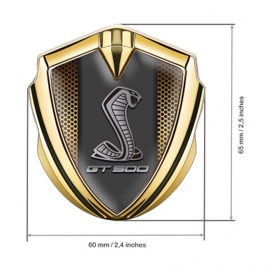 Ford Shelby Trunk Metal Emblem Badge Gold Copper Grille GT 500 Motif