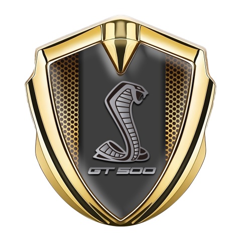 Ford Shelby Trunk Metal Emblem Badge Gold Copper Grille GT 500 Motif