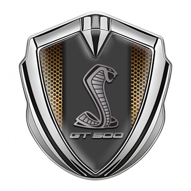 Ford Shelby Trunk Metal Emblem Badge Silver Copper Grille GT 500 Motif