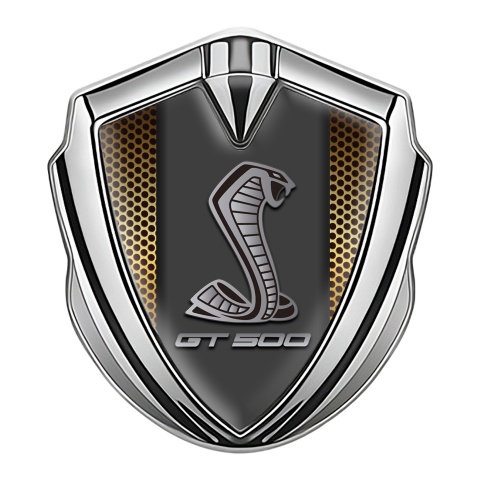Ford Shelby Trunk Metal Emblem Badge Silver Copper Grille GT 500 Motif