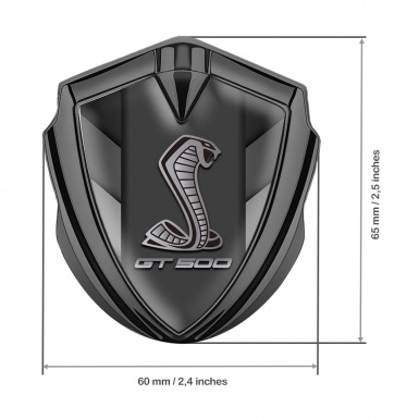 Ford Shelby Metal Emblem Self Adhesive Graphite V Shapes GT 500 Motif