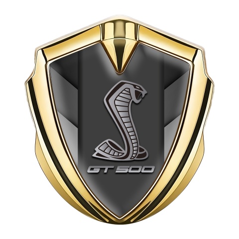 Ford Shelby Metal Emblem Self Adhesive Gold V Shapes GT 500 Motif