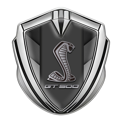 Ford Shelby Metal Emblem Self Adhesive Silver V Shapes GT 500 Motif