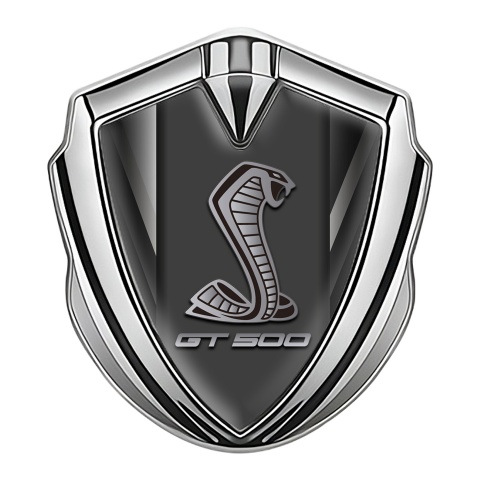 Ford Shelby 3D Car Metal Domed Emblem Silver Striped Base GT 500 Logo