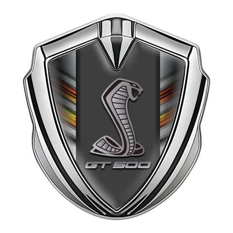 Ford Shelby Bodyside Domed Emblem Silver Colorful Lines  GT 500 Logo
