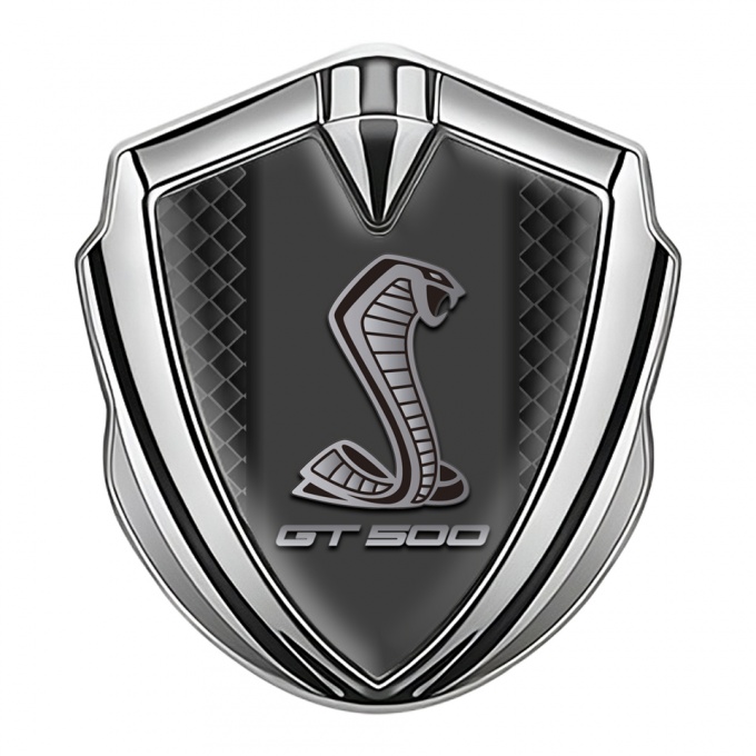 Ford Shelby Self Adhesive Bodyside Emblem Silver Grey Grill GT 500 Logo