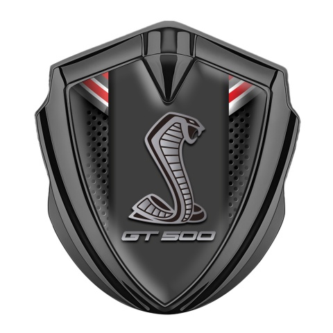 Ford Shelby Metal Emblem Self Adhesive Graphite Color Ribbons GT500 Logo