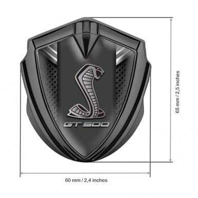 Ford Shelby 3D Car Metal Domed Emblem Graphite Grey Ribbons GT500