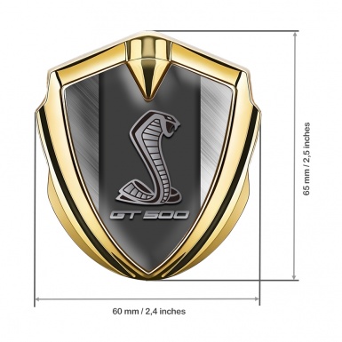 Ford Shelby Bodyside Badge Self Adhesive Gold Brushed Alloy GT500