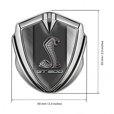 Ford Shelby Bodyside Badge Self Adhesive Silver Brushed Alloy GT500