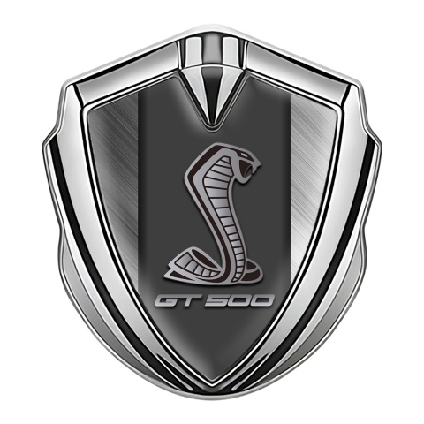 Ford Shelby Bodyside Badge Self Adhesive Silver Brushed Alloy GT500