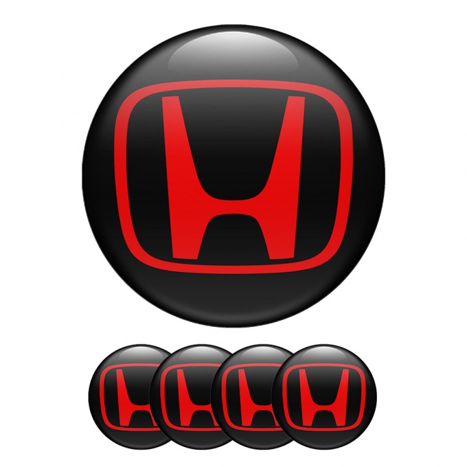 JDM Honda Genuine Red H Front and Back Side Original Badge Emblem - Red  Color