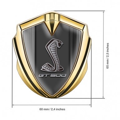 Ford Shelby Tuning Emblem Self Adhesive Gold Grey Strokes GT500 Motif