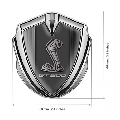 Ford Shelby Tuning Emblem Self Adhesive Silver Grey Strokes GT500 Motif