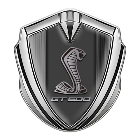 Ford Shelby Tuning Emblem Self Adhesive Silver Grey Strokes GT500 Motif