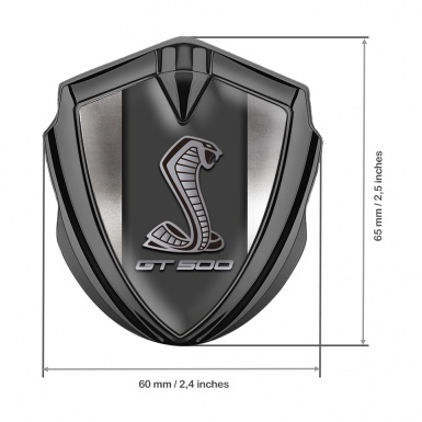 Ford Shelby Fender Metal Domed Emblem Graphite Metal Sheet GT500 Motif