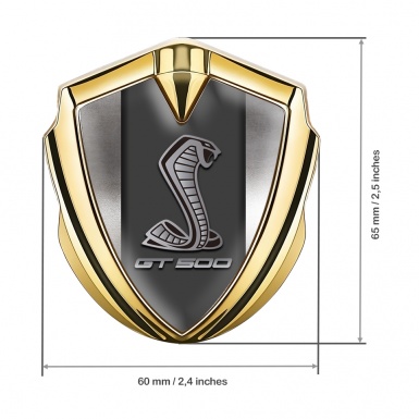 Ford Shelby Fender Metal Domed Emblem Gold Metal Sheet GT500 Motif